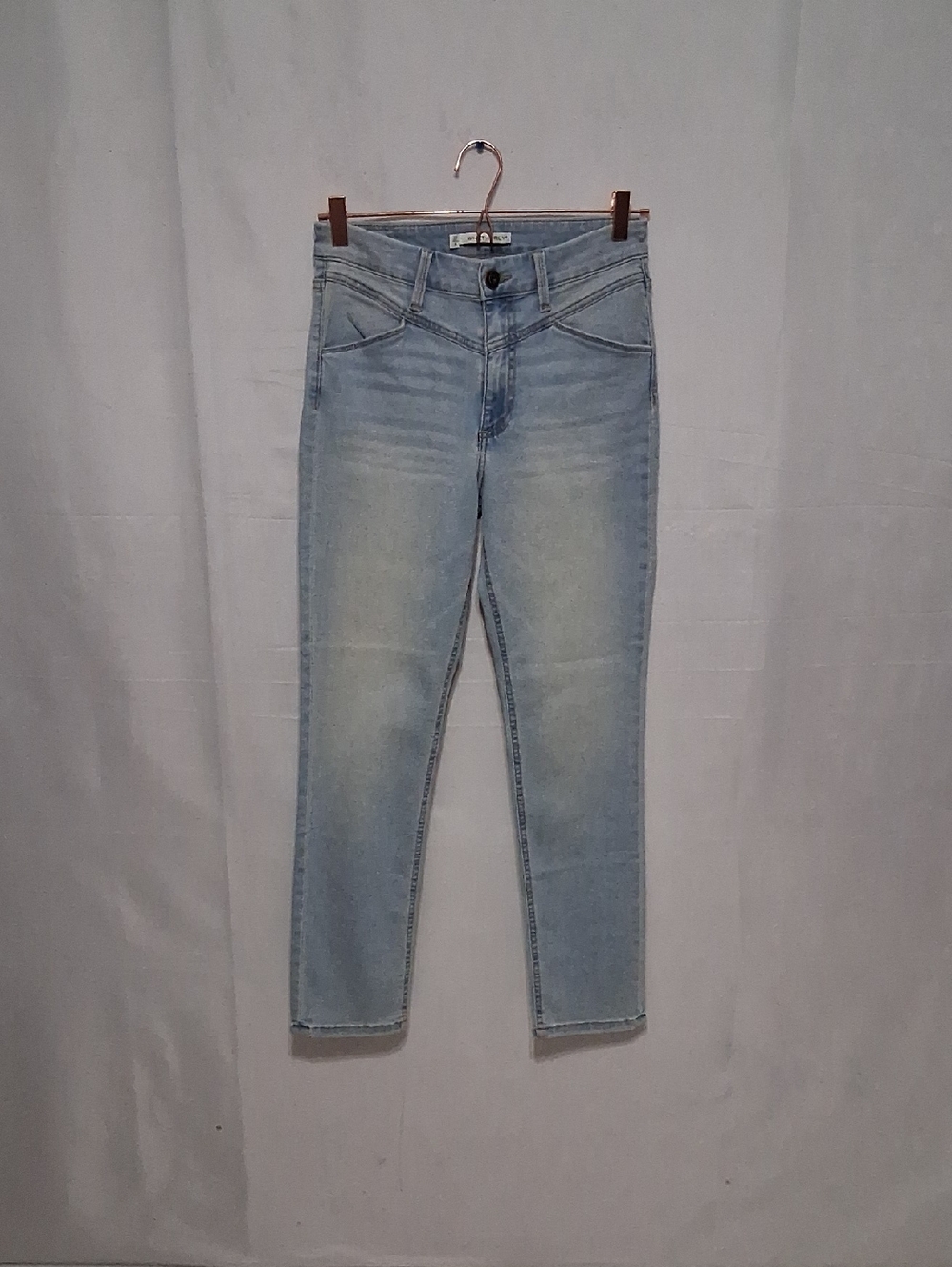 Wetherly Frankie High Rise Straight Ankle Jeans Light Wash Western Minimalist 27